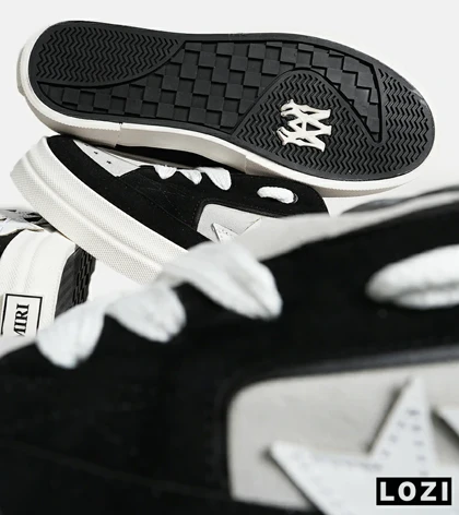 کفش اسنیکرزمشکی طوسی سفید Amiri Stars v2 مدل 7074