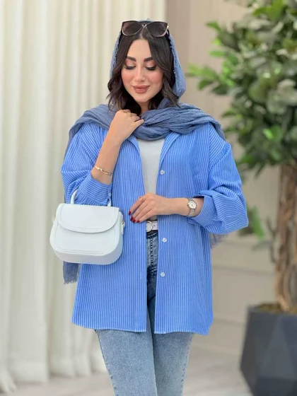 مانتو راه راه تک جیب اسرا