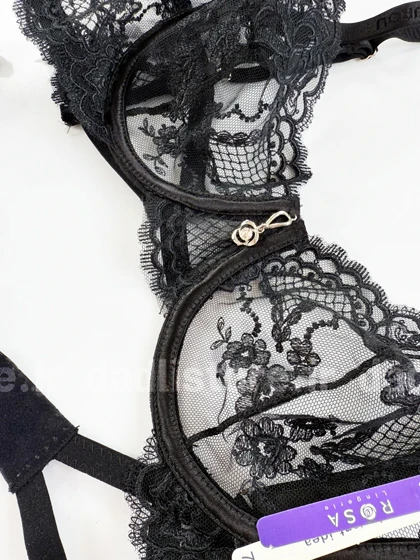 ست شورت و سوتین فنر دار تور مشکی