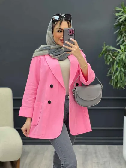 مانتو لینن چهار دکمه آستین پاکتی