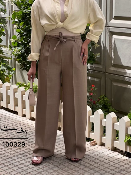 شلوار بگ پارچه ای گاباردین