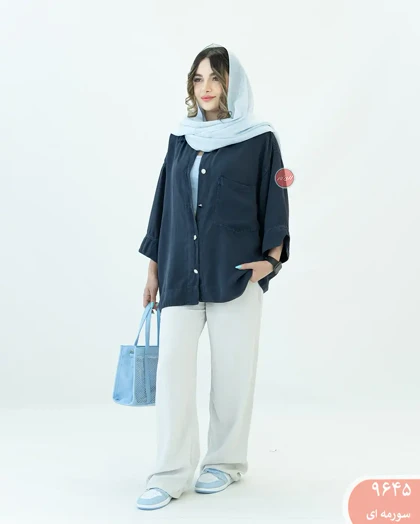 شومیز کتان سیلک 9645