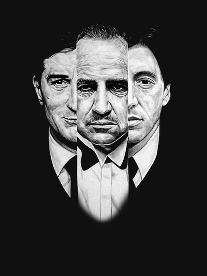 تیشرت کلاسیک پدرخوانده | تیشرت Godfather طرح Trilogy کد 114221