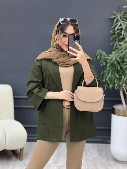 مانتو برش هلالی دو جیب نما