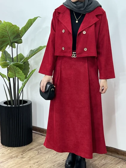 ست کت و دامن ارغوان 1