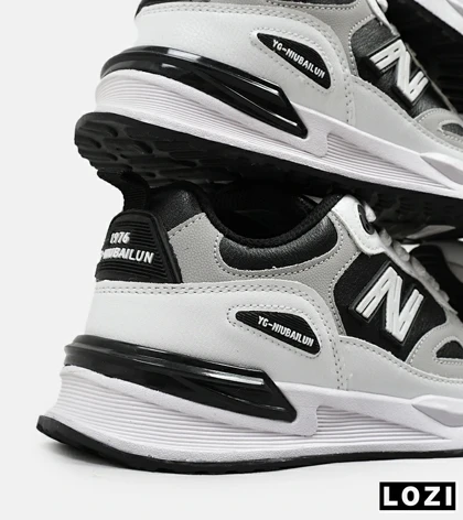 کفش کتانی مردانه سفید مشکی طوسی NEW BALANCE yg niubailun