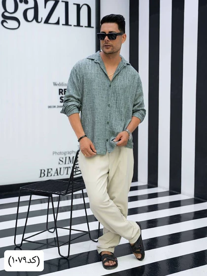 پیراهن مردانه لینن سنگشور1079mc