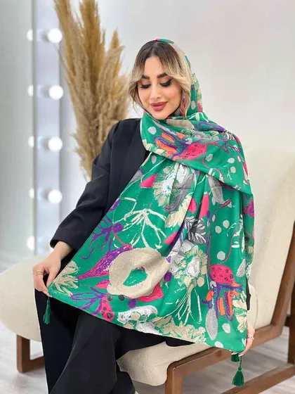 شال طرح گل آفتاب گردان