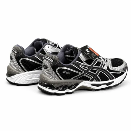 کفش کتانی مردانه مدل اسیکس مشکی طوسی لژ سفید ASICS