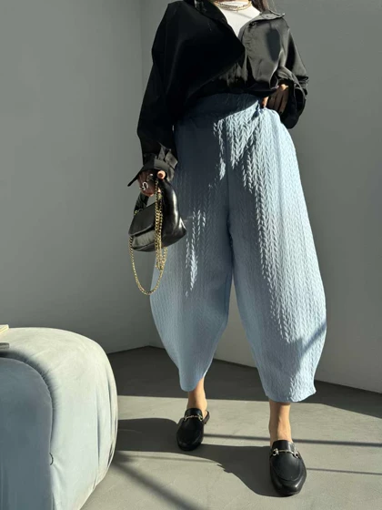 شلوار خمره ای طرحدار