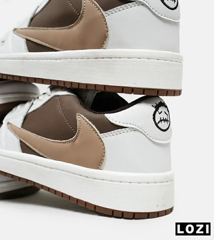 کفش کتانی مردانه سفید قهوه ای NIKE travis scott