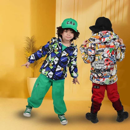 سویشرت پسرانه داخل خز کلاهدار جایگزین کاپشن