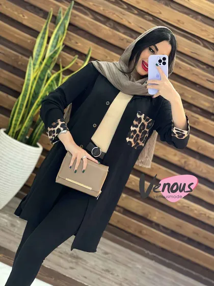 شومیز ابروبادی جیب پلنگی
