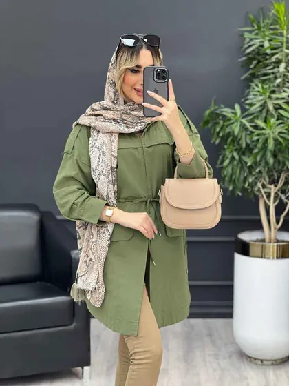 مانتو ژیله دار بغل سه دکمه