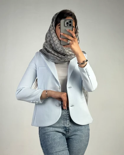 کت یقه انگلیسی دکمه پارچه ای  کد 100171