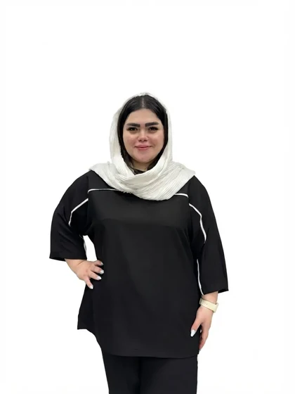 ست تیشرت و شلوار مغزی دوزی زنانه سایز بزرگ (مدل راحتی و اسپرت)