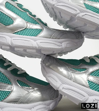 کفش کتانی مردانه و زنانه نقره ای سبز Balenciaga 3XL مدل 5135