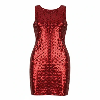 پیراهن زنانه فلسی مدل دیسکویی قرمز ویتاریتا