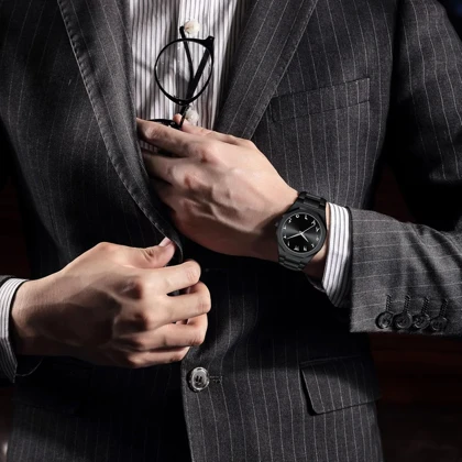 ساعت مچی عقربه ای کوارتز مردانه مدل دارک واچ بند سبک قفل مخفی