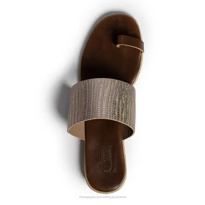 صندل اران گازولین نقره‌ای پیتون - GAAZOLIN Oran Sandals Silver Python