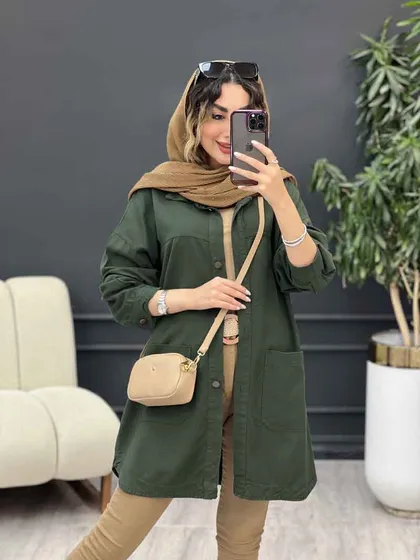 مانتو دو جیب برش‌دار سرو