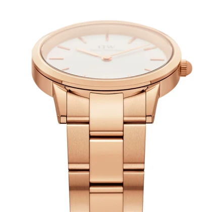 ساعت دنیل ولینگتون زنانه رزگلد صفحه سفید متوسط DW-3453-L