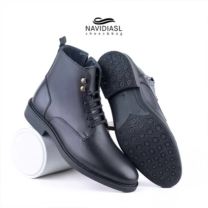 نیم بوت مردانه چرم کلاسیک کد 7023011