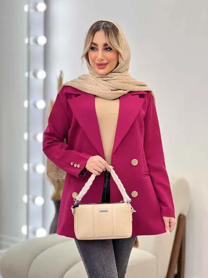 مانتو جیب نما دکمه طلایی