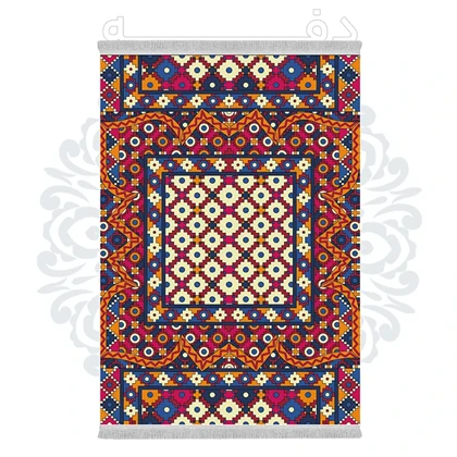 فرشینه از جنس پارچه هازان مخمل ترک طرح سنتی و مدرن برند دفه کد DHU263
