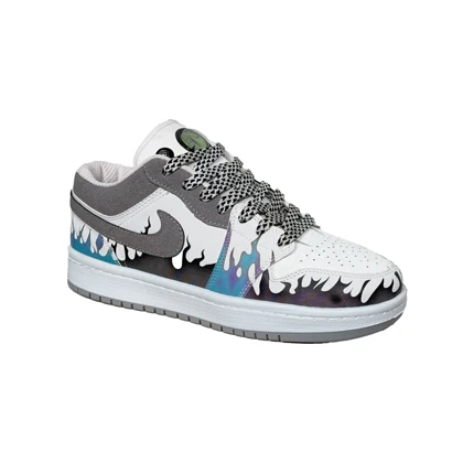 کتانی اسپرت مردانه مدل نایک Nike کاستوم رنگ سفید طوسی کد 51419