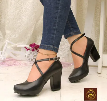 کفش مجلسی پاشنه‌بلند زنانه سارا دو بندضربدری