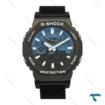جیشاک GM2100 مردانه خلبانی بند برزنتی G-Shock-7528-G