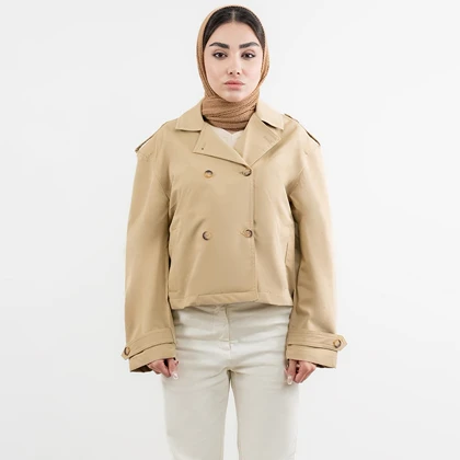 ترنچ کت دبل برست اورسایز زنانه - 62251174