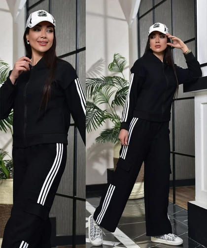 ست کراپ شلوار سه خط آیدا کد 7785