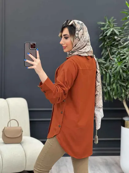 مانتو بغل سه دکمه آستین پیله
