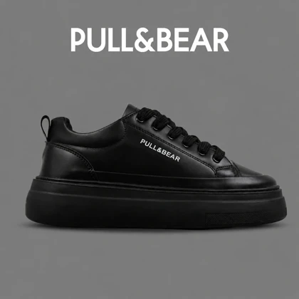کتانی کژوال پول اند بیر مشکی زنانه خرید کفش اسپرت Pull&Bear مدل 9087