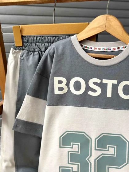 تیشرت شلوارک پسرانه طرح Boston