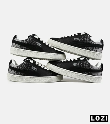 کفش کتانی ورزشی مشکی طوسی مردانه و زنانه PUMA suede XL مدل 7420