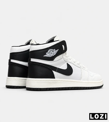 کتانی نایک Air Jordan 1 سفید مشکی مدل 9702 استایل کلاسیک و خیابانی