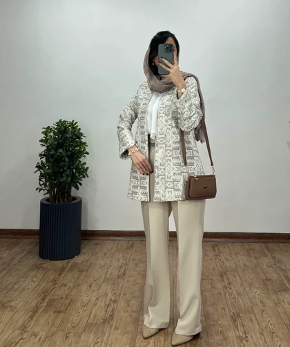 مانتو ژاکارد مغزی دوزی مبینا