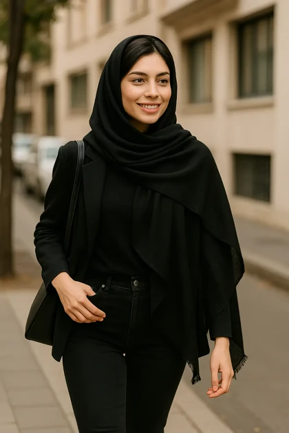 شال وال اسلپ مشکی | ترکیب شیک‌پوشی، ظرافت و کیفیت