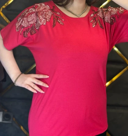 بلوز زنانه ویسکوز نگین‌دار