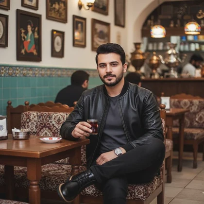 پکیج کاپشن چرم مردانه مدل Artim + نیم بوت cat مردانه مدلRivari