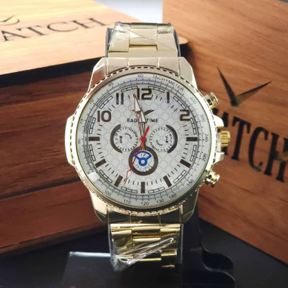 ساعت مچی مردانه اگل تایم Eagle time تمام فلزی اقتصادی ، سبک 3 موتوره کد 2