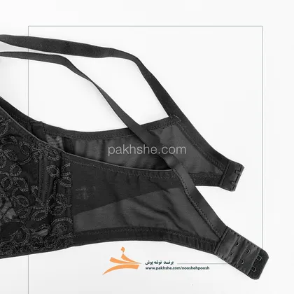 ست سایز بزرگ مشکی تورگاز فنردار برند نوشه پوش