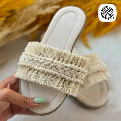 صندل مکرومه بافی زنانه مدل ژینوس