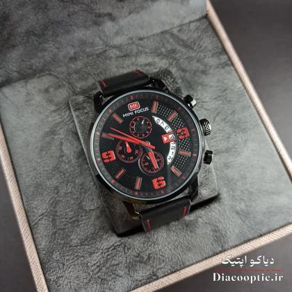 ساعت مچی مردانه اورجینال موتور ژاپن برند مینی فوکوس سه موتور مدل Mf0025G.02 بند چرم