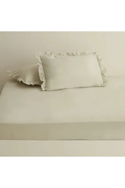 ملحفه یک نفره Karaca Home مدل Basic پنبه - سبز