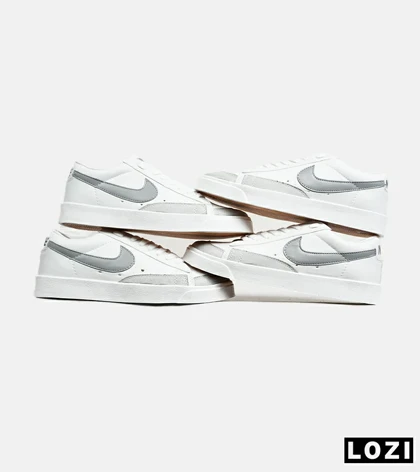کفش نایک مردانه و زنانه سفید طوسی Nike Blazer Low 77