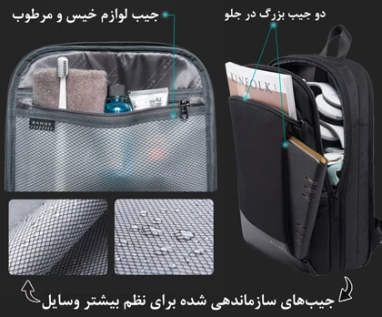 کیف کوله پشتی لپ تاپ 17اینچی اورجینال بنج BANGE 77115D